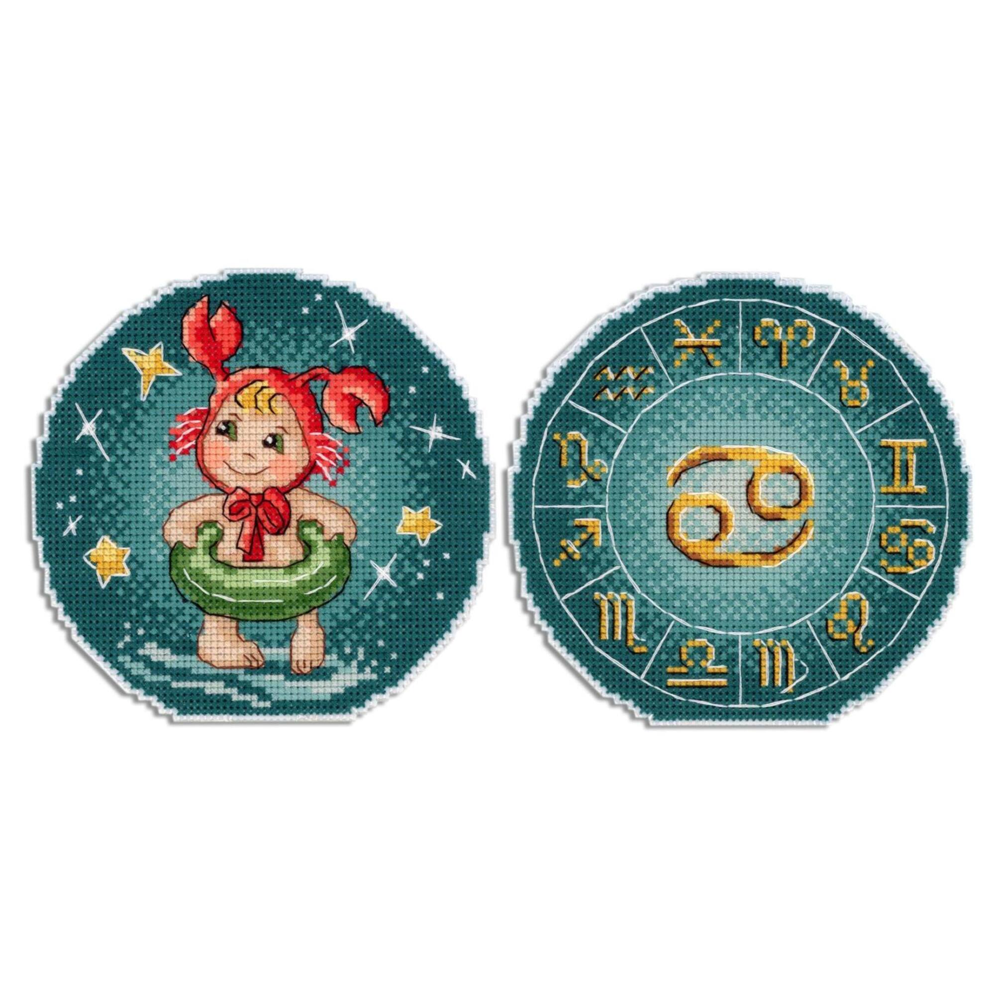 MP Studia Zodiac Signs Cancer Plastic Canvas Counted Cross Stitch Kit